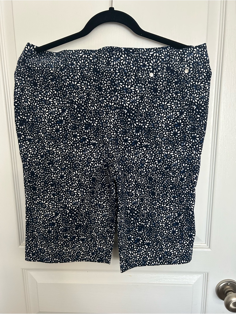 Rafaella Navy and White Floral Bermuda Shorts